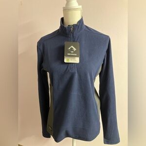 Dri-Duck Women’s Quarter Zip Pullover Jacket/Top, Medium, Navy Blue/Gray, NWT